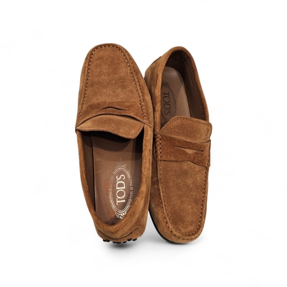 Tod's Vintage Penny Men's Suede Slip-On Loafers Size 6 Men, Size 9 Women - Picture 2 of 11